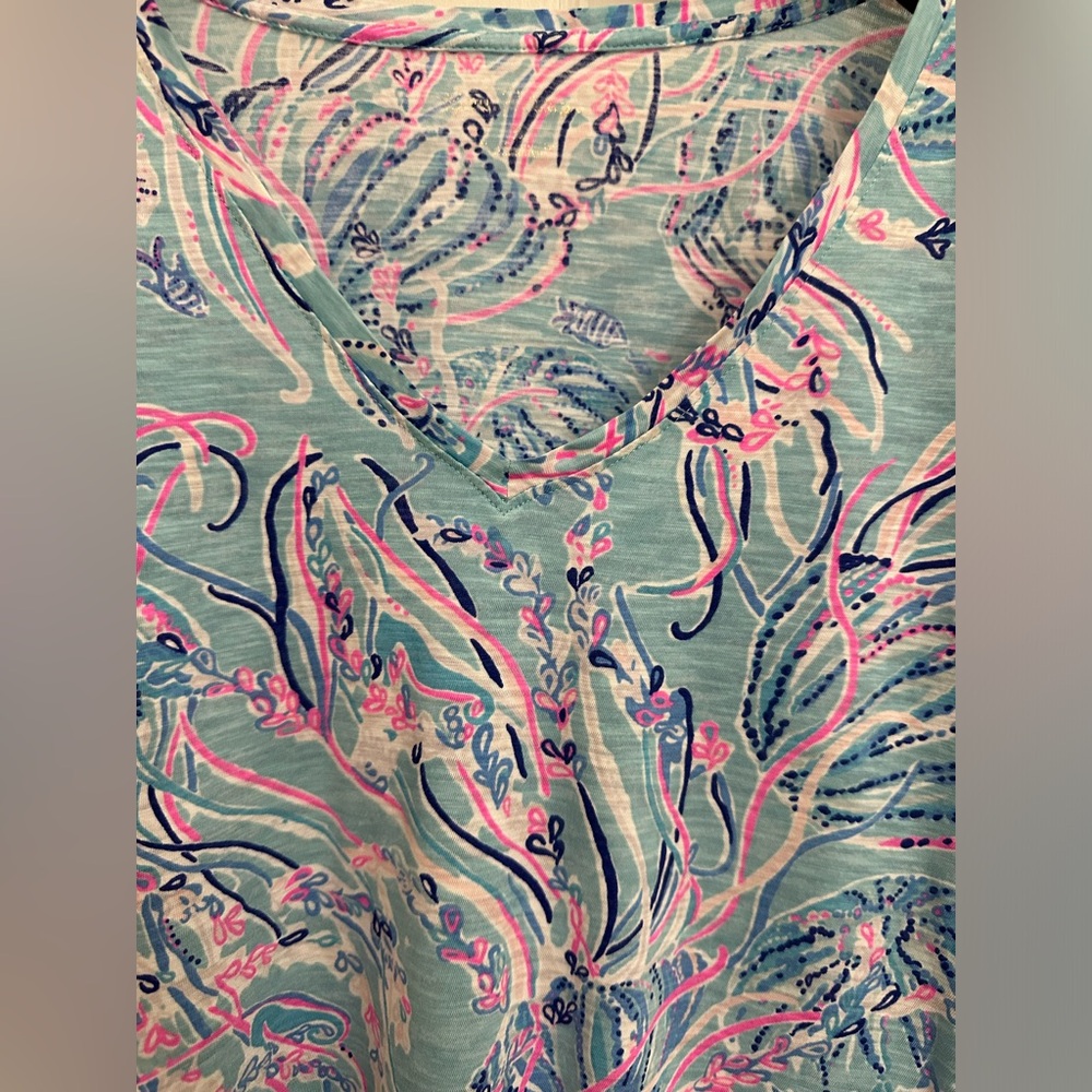 Lilly Pulitzer Etta Long Sleeve Bayside Blue Under The Moon - Picture 4 of 10
